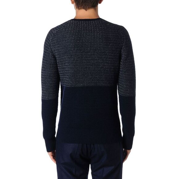 Hardy Amies Mens Wool Crewneck Knit Sweater X-Large XL Navy Jumper - Picture 2 of 5